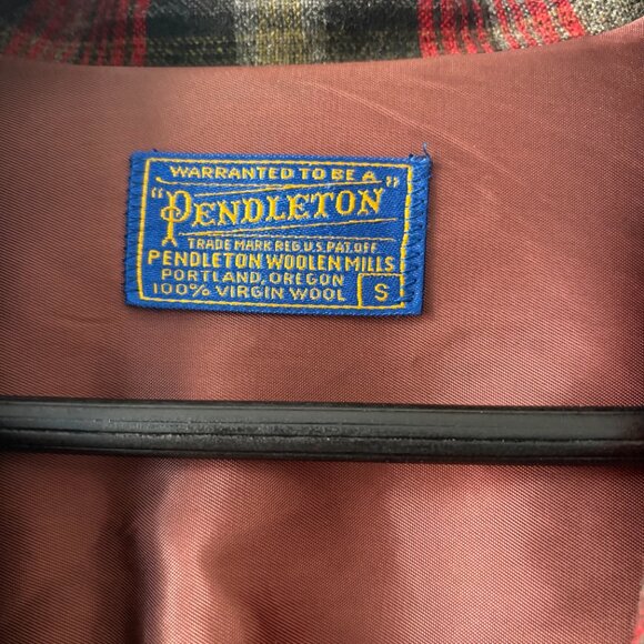 Vintage Pendleton Topster men's small red plaid wool shirtjacket gorpcore - Picture 4 of 4